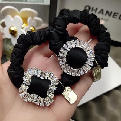 China NEW Popular ALLOY Rhinestone Crystal Shiny Geometry Fluffy Hair Rope For Women for sale