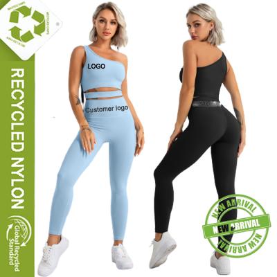 China Custom Brand Breathable Seamless Yoga Legging Sets Recycled Fabric Fitness Gym Wears 2 Piece Workout Sets Women Butt Lifting Yoga Sets for sale