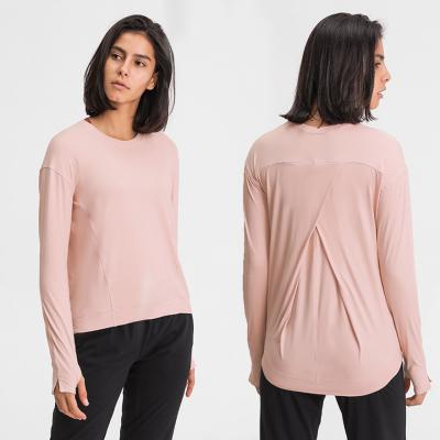 China 2021 New Spring Color Women Breathable Yoga Tops Ladies Long Sleeve Quick Dry Yoga Running Top for sale