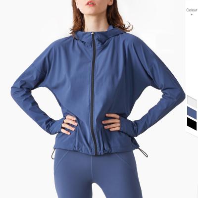 China Breathable Quick Dry Zipper Women Oversized Fitness Jackets Wind Resistant Workout Hoodies Gym Fitness Sweatshirts for sale