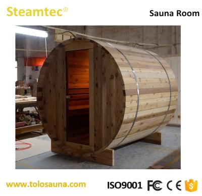 China Computer Control Panel Outdoor Sauna Steam Device Barrel Room 2 People Barrel Sauna for sale