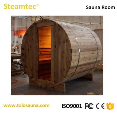 China Wooden personal computer control panel steam cabinet, sauna cabinet, 2 person barrel sauna for sale