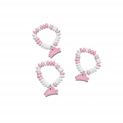 China Natural Princess Candy Bracelets with Charm Pink and White - Stretchable 12g/pc 24pcs/box for sale