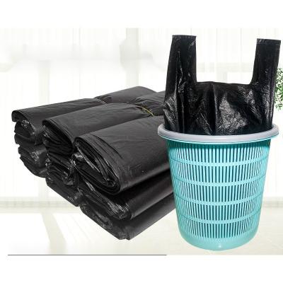 China Disposable Vest Storage Bags Takeaway Shopping Packing Garbage with Handle Bag Kitchen Living Room Clean Thickened Black Plastic Bag for sale