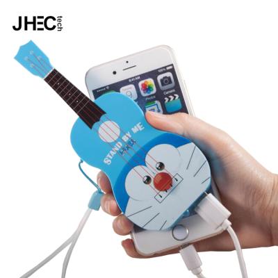 China Mini Cute Cartoon Guitar Power Bank Full Capacity 400mah USB Portable Creative Custom Portable Phone Charger for Promotion for sale