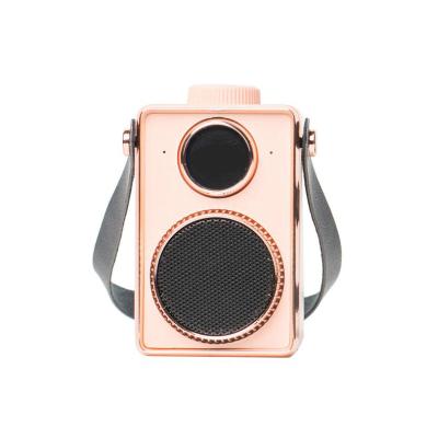 China Mini Custom Logo Vintage Compact Mini Camera Wireless BT Speaker With Handle Rope For Best Gifts for sale