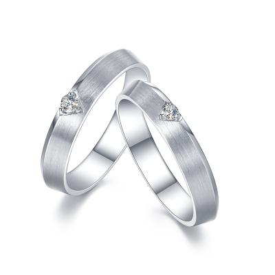 China Real AU750 White Gold Diamond Engagement Casual/Sporty Name Ring For Couples Ring Set Wedding Rings 18k Gold for sale