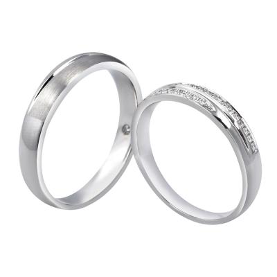 China Casual / Sporty 18k White Gold Couple Wedding Rings High Quality Real Gold Filled Ring For Men for sale