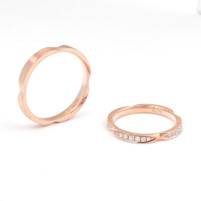 China Economical Casual / Sporty Factory Price 18K Rose Gold Couple Ring For Men for sale