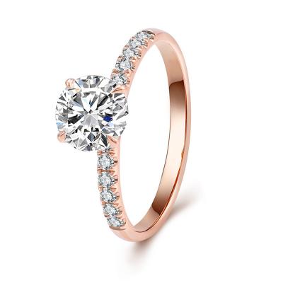 China 14K Rose Gold Diamond Jewelry Women Engagement Ring 2 Carat Romantic Diamond Ring for sale