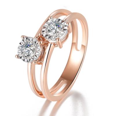 China Custom Vintage Delicacy Diamond Rings Gold Wedding Ring Women Ladies Rose Gold Ring for sale