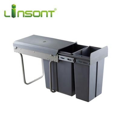 China Sustainable Drawer Pull Out Type Container Furniture Fittings Plastic Disposable Plastic Waste Bin Trash Can for sale