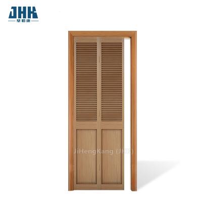 China JHK-B10 solid wood wood grain with half glass High quality door multi-purpose The folding door of cheap low price Folding door w for sale