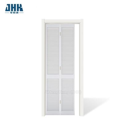 China JHK-B11 solid wood wood grain with lite glass Household doors are easy to install Folding door manufacturer sales High quality d for sale