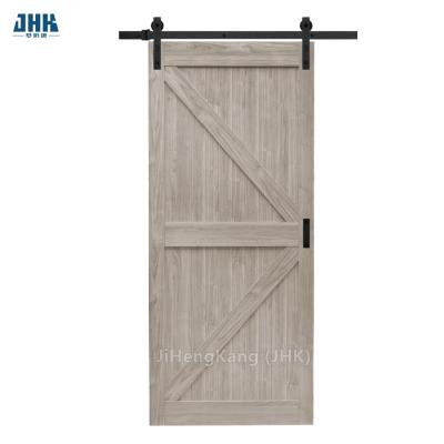 China JHK-SK09 Modern Design Solid White Wood Sliding Shower Screen Barn Door for sale