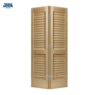 China JHK- Wooden Folding Partition Wood Louver Fire Rated Louvered Door for sale