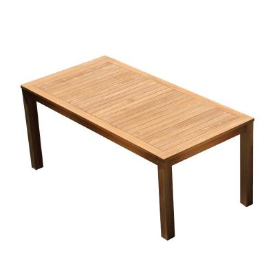 China Contemporary Teak Garden Dining Furniture Rectangle Form Outdoor Leisure Wooden Style Dining Table Coffee Table for sale