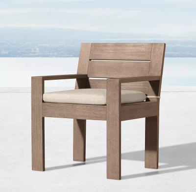 China Contemporary Nordic High End Style Outdoor Furniture Teak Wood Furniture Dining Chair Teak Armchair for sale