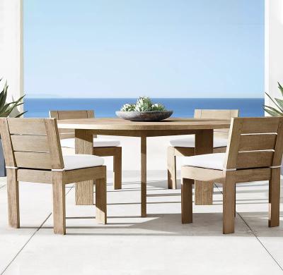 China Contemporary high quality outdoor teak wood round table set of furniture and circle dining table of 4 chairs for sale