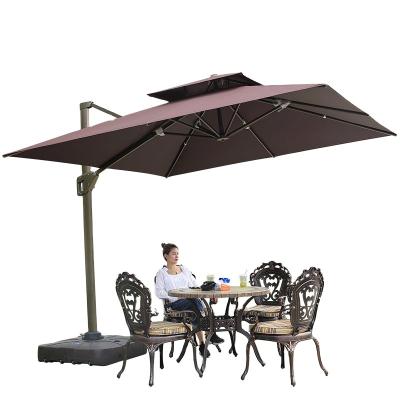 China Champagne Gold Contemporary Waterproof Outdoor Venetian Supare Parasol Large Scale Umbrella for sale