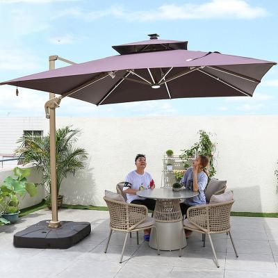 China Modern Widely Used Outdoor Yard Parasol Garden Tyrants Golden Square Parasol Local Umbrella for sale