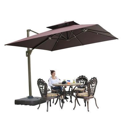 China 2022 Latest Small Rome Style Contemporary Outdoor Courtyard Double Square Sun Umbrella for sale