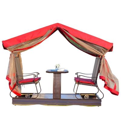 China Contemporary outdoor funiture garden yard removable beach beach tent with chair teakwood furniture for sale