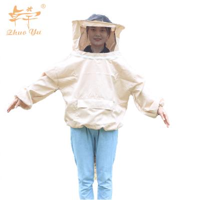 China Beekeeping White Cotton Around Mesh Veil Beepkeeping Suit Ventilated Protective Suit - Bee Keeper Equipments - Beekeeper Clothing for sale