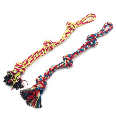 China Custom Viable Cotton Rope Fun 2 Interactive Set of 3 4 Pack Pet Gift Squeaky Tug Dog Chew Dog Rope Toys for sale