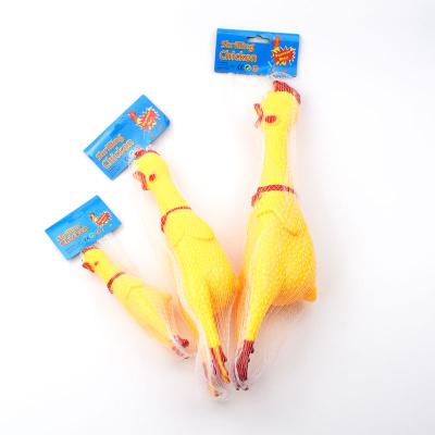 China Fantastic Design Soft Yellow Latex Screaming Wholesale OEM Chicken Amusement Dog Chew Toys for sale