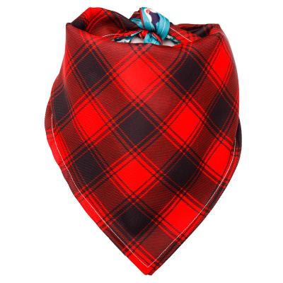 China Adjustable Custom Dog Cat Bibs Scarf Bandana OEM Pet Triangle Viable Washable Plaid Sublimation for sale