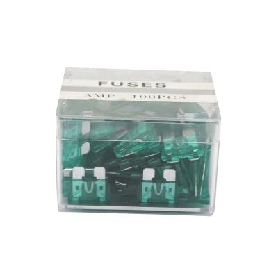 China Fuse Holder Types SYD-1058 Green Blade Fuse 32v 100PCS 30A Car Truck Motorcycle Melts Auto Fuse Kit Low Voltage for sale