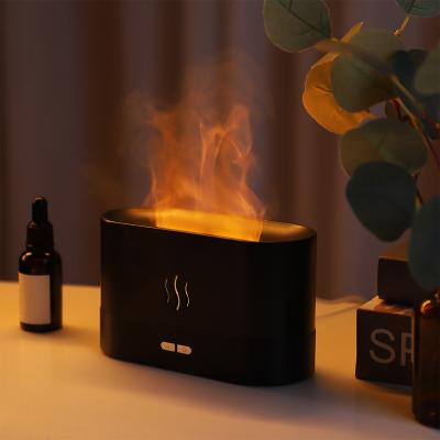 China USB Flame Night Light Humidifier Zero Diffuser Ultrasonic 3D Flame Humidifier Essential Oil Aroma Diffusers for sale