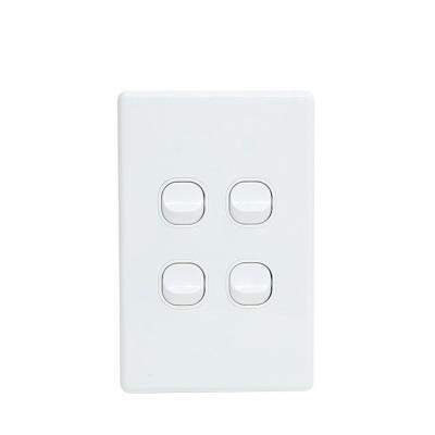 China KS308 Popular Australian Residential / General Purpose SAA Certificated New Design igoto Aussie 4 Gang 2way Electrical Wall Switches for sale