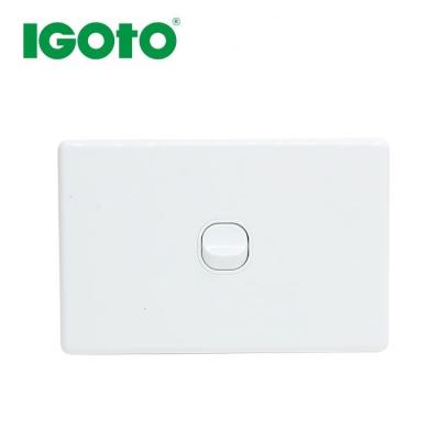 China Electrical Wall Switch Switch IGOTO KS302 10A 250V Australia Standard 1 PC Strip Wall Switch for sale