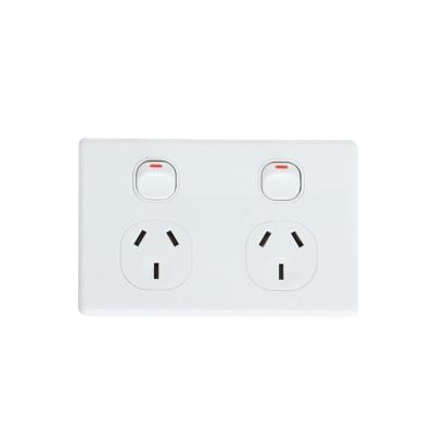 China IGOTO SAA Double Power Point Residential / General Purpose Horizontal Wall 2G Standard Luxury Electric Switch for sale