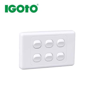 China 2021 Household and Similar Purposes Host Sell SAA Australia Standard 6gang Wall Electric Light Switches for sale