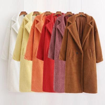 China Dipeng Winter Teddy Coat Anti-Wrinkle Best Selling Women 2021 High Quality Warm Sheep Wool Coat Women Long Coat for sale