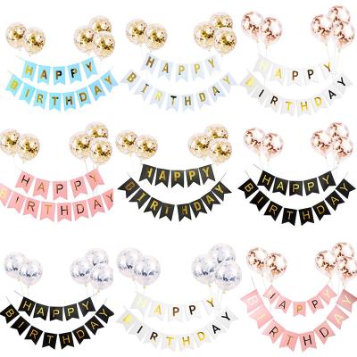 China Hot Retailer Amazon Product Birthday Party Banner Set With Luxury Style Gold Confetti Balloons Party Supplies Decoration for sale