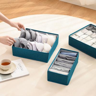 China Foldable Modern Drawer Organizer Underwear Bra Sock Storage Box Foldable Underwear Divider Box for Closet for sale