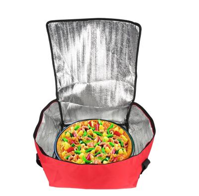 China Waterproof 16 Inch Insulated Thermal Waterproof Insulated Lunch Picnic Box Portable Pizza Cooler Bag Fresh Food Delivery Container Bag for sale