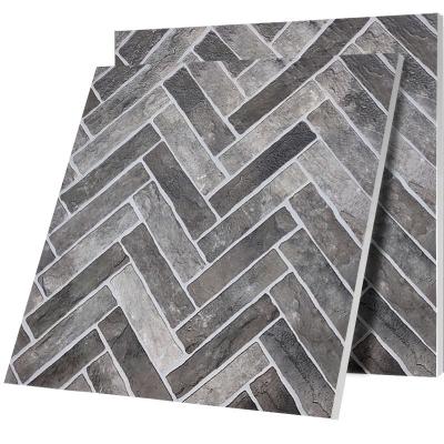 China Exterior Vintage Tiles 600x600 Exterior Wall Tile Cut Full Body Brick Tile 600x600 Brick Retro Antique Blue Appearance Gray Plaid Floor Tile for sale