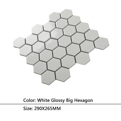 China Hexagonal White Marble Parquet Mosaic Decorated Wall Waterjet Mosaic for sale