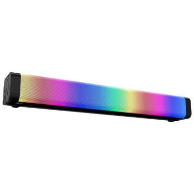 China Mini System 20W Soundbar RGB Color Lamp Desktop Speaker 2021 USB Subwoofer Computer TV Colorful Light New Radio Led Light Speaker for sale