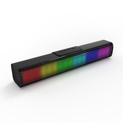 China Mini System 10W Subwoofer Bar Home Theater Soundbar System Sound Wireless Speaker Colorful LED Dancing Desktop Speaker for sale