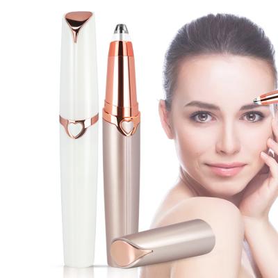 China Women Mini Custom Logo Hair Removal Rounded Auto Facial Electric Eyebrow Shaver USB Rechargable Trimmer for sale