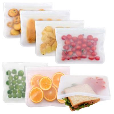 China 26*20cm Self Seal Self Seal EVA Food Storage Bags Flat Bag Fruit Viable Reusable Meat Snacks Soft Food Storage Bags for sale