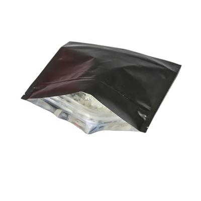 China BIODEGRADABLE Black Zip Lock Food Packing Bag Snack Powder Storage Pouch BIODEGRADABLE Mylar Zip Lock Bag Self Seal Zipper Package Bag Black Powder Storage Pouch for sale