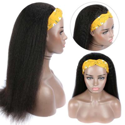 China 100% New Style Yaki Yaki Headband Hd Wigs Machine Made Natural Brazilian Virgin Hair Straight Hair Wigs For Black Women for sale