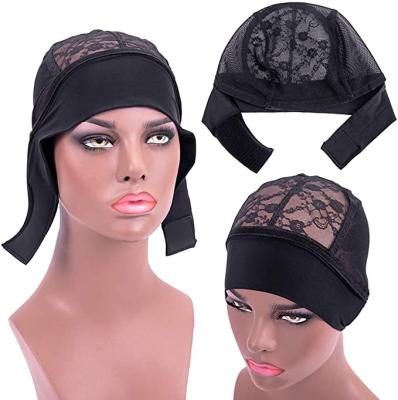 China New Style Hair Salon Hair Band Head Wig Cap Adjustable Glueless Weave Wig Caps Wig Silk Material For Wigmaking for sale